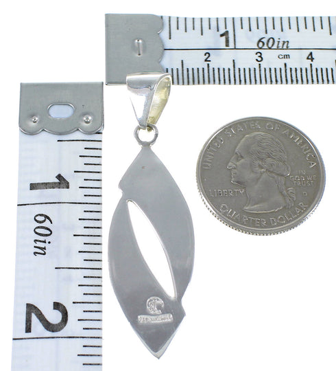 Turquoise Inlay Silver Jewelry Pendant AX48863